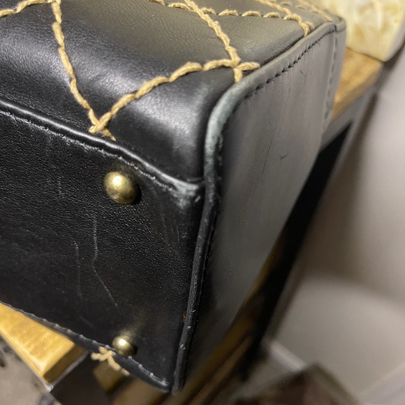 CHANEL Wild Stitch Calfskin Leather Handbag Zip Tote Purse - Picture 10 of 16